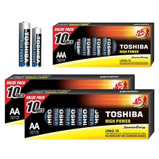 도시바 하이파워 알카라인 건전지 AA 20p + AAA 10p 세트, 1세트