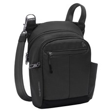 TRAVELON Active 簡約4層防盜斜背包, 黑色