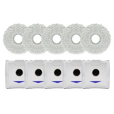 WonderfulPlace ECOVACS N30 Pro Omni 相容拖布 5入 + 集塵袋 5入組, 1套, 單一商品