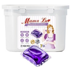Mams Luv 韓國製造 超高濃縮活性酵素 室內晾乾 方便使用 多效合一 薰衣草膠囊洗衣精 800g, 1個, 100入