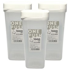 YAMADA 山田化學 半掀式角型冷水壺, 3個, 白色, 1L