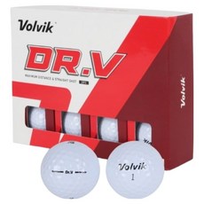 Volvik Dr.V 2層亮面高爾夫球, 1盒, 12顆, 白色