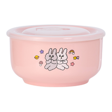 Hiromimi Bunni Konbiny 可微波餐碗, 粉色, 1個