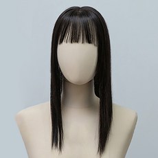 GabalNara 女款頂部遮蓋瀏海假髮 柔軟瀏海 直髮, 1個, 自然黑