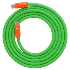 Desk.et 矽膠超高速100W C to C型充電線, 1個, 150cm, 芒果綠