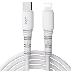 굿밸류 C타입-애플8핀 실키 PD 고속충전 케이블, 화이트, 1개, 1m