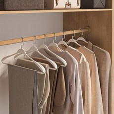 solve living 加厚寬肩無痕防滑衣架, 10個, 白色