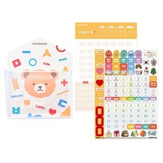 momsboard NEW 韓英月曆 + 蒂米熊磁鐵口袋拼圖, 1個, 108件