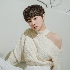 GabalNara 女性用全頂假髮 Hole Perm M, 自然棕色, 1個