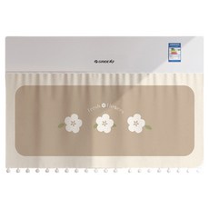 홈셀그림같은에어컨바람막이커튼90x50cm, 1개, 브라운플라워 