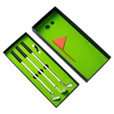 MODERNAT 桌上型推桿高爾夫球桿原子筆3件組, 1套, 黑色 + 紅色 + 藍色