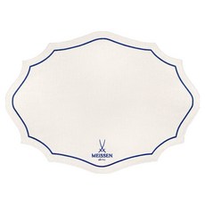 Meissen 皇家丘裡爾餐墊, 49*36cm, 1個, 白色 + 海軍藍