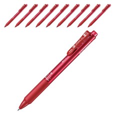 Pentel 飛龍文具 Feel 3色原子筆 0.7mm BXCB37MB, 10個, 金屬紅