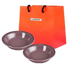 LE CREUSET 中型小菜盤2入組 + S號提袋, 1套, 小菜盤2入, 無花果色