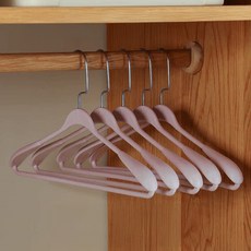 solve living 加厚寬肩無痕防滑衣架, 10個, 粉色