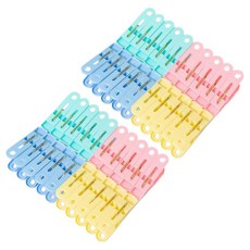 파스텔 자국없는 강력 다용도 빨래집게 5cm 4종 x 10p 세트, 혼합색상, 1세트