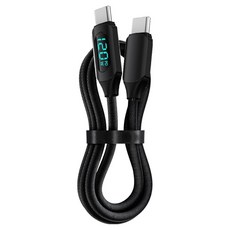 小麥購物 L1370 Type-C系列 Type-C-Type-C 數顯120W快充數據線, 1個, 1m, 黑色