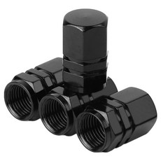 아이작큐브 자동차 타이어 밸브캡, 4개, 01 블랙