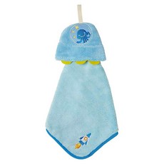 MARUSHIN 丸真 Piccolino 掛繩擦手巾, Q版小飛碟 藍色, 1個