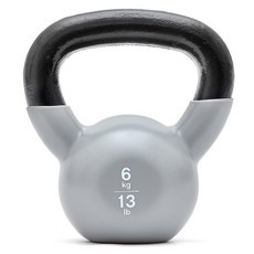 Reebok Kettlebell 健身鑄鐵壺鈴, 1個, 6kg, 灰色