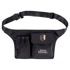 HitomiHonma 超輕量一鍵式扣環公園高爾夫腰包, 1個, 黑色