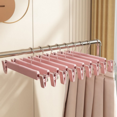 solve living 霧面消光防滑夾式褲裙衣架, 粉色, 20個