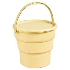 微笑的大容量攜帶式水壺戶外折疊水桶 17L+蓋子組, 1套, 黃色