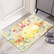 命運好好玩 錦繡前程財鹿硅藻土地墊 8110777, 1個, 黃色