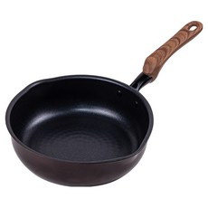 TAKEHARA 竹原製缶 和樂亭 絢 IH適用 不沾炒鍋, 咖啡色, 1個, 22cm