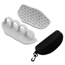 Ants NEW 4孔防長繭矽膠健身握把 雙手可用 + 收納袋組合, 1套, 灰色(握把), 黑色(收納袋)