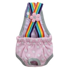 寵物星樂園 寵物背帶生理褲 粉色圓點, M, 1個, 1個裝