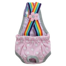 Pet STAR 寵物星樂園 寵物背帶生理褲 粉色圓點, S, 1個, 1個裝