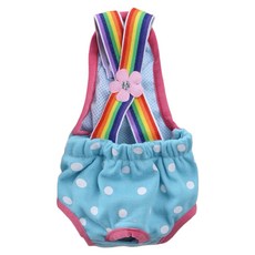 寵物星樂園 寵物背帶生理褲 藍色圓點, 1個, 1個裝, S