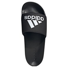 adidas 愛迪達 男女款 ADILETTE SHOWER 拖鞋 GZ3779, 黑色 + 白色, 295mm