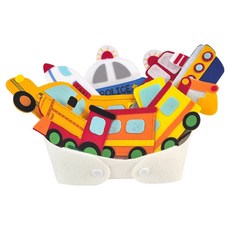 momsboard 嗚嗚交通工具毛氈 + 白色毛氈收納籃組合, 1套, 8件