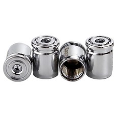 Bebehome 黃銅防盜輪胎氣嘴帽, 4個, 銀色