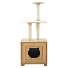 RICHOME 凱特貓樹櫃, 1個, 原木色