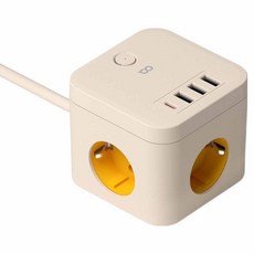 oa 高功率方塊延長線 4000W PD35 USB Type-C 3孔, BEIGE, 1個