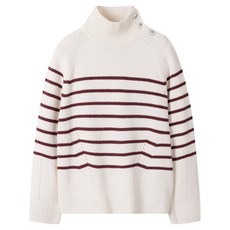 CC collect. 女款鈕扣高領條紋針織衫