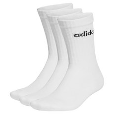 adidas 愛迪達 C LIN CREW 3P 中筒襪3件組 HT3455, 白色, 1組