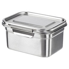 SHIMOYAMA 可冷凍冷藏304不鏽鋼保鮮便當盒 1L, 1個, 不鏽鋼色
