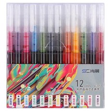 SC 尚晨 直液式走珠筆, 12色, 1組