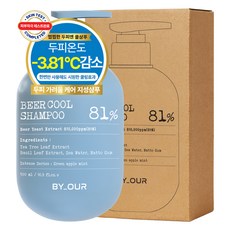 BY OUR 啤酒酵母茶樹涼感強健髮根洗髮精 蘋果薄荷香, 500ml, 1瓶