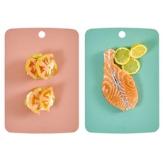 Firgi 嬰兒副食品TPU砧板 2入, 珊瑚色 + 薄荷綠, 1套, TPU砧板 2種