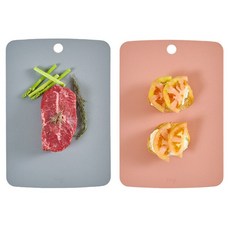 Firgi 嬰兒副食品TPU砧板 2入, 灰色 + 珊瑚色, 1套, TPU砧板 2種