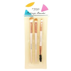 MEKO 新手必備眼部化妝套刷3件組 3F-003, 1個, 刷柄 杏色 + 刷毛 白棕色