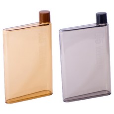 Osun 暢銷日韓A5筆記本造型水瓶/水壺 CE206, 420ml, 2個, 咖啡色 + 黑灰色