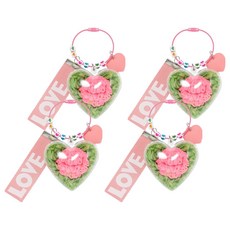 minhwashop 黏土康乃馨鑰匙圈製作套組, 粉紅色(FDPCL0692), 4套