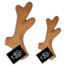 Meongyang 寵物高級木棍玩具 鹿角造型 2件組, 1套, 原木色