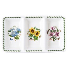 PORTmeIRION 波特玫琳恩 Botanic Garden 長方形三格盤 大 34cm, 1個, 繡球花